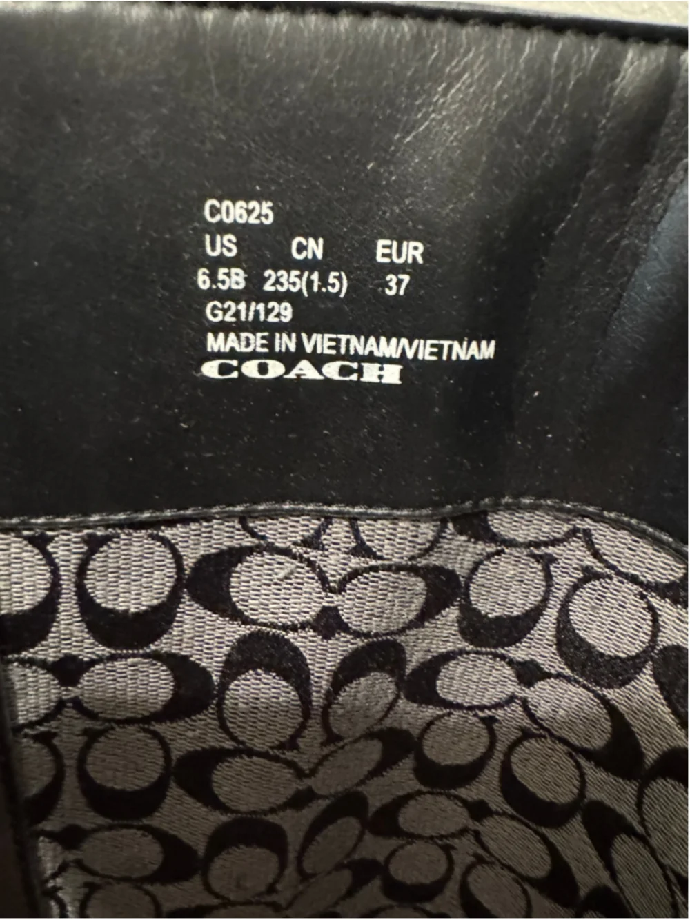 Coach Farrah C0625 black leather tall boots 6.5